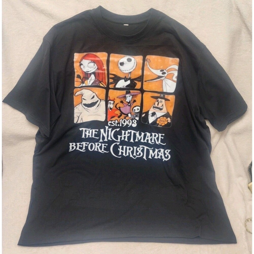 Nightmare Before Christmas Black T Shirt Skellington Graphic Tee